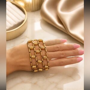 Botkier Gold-Tone Linked Tube Bracelet - Three-Row